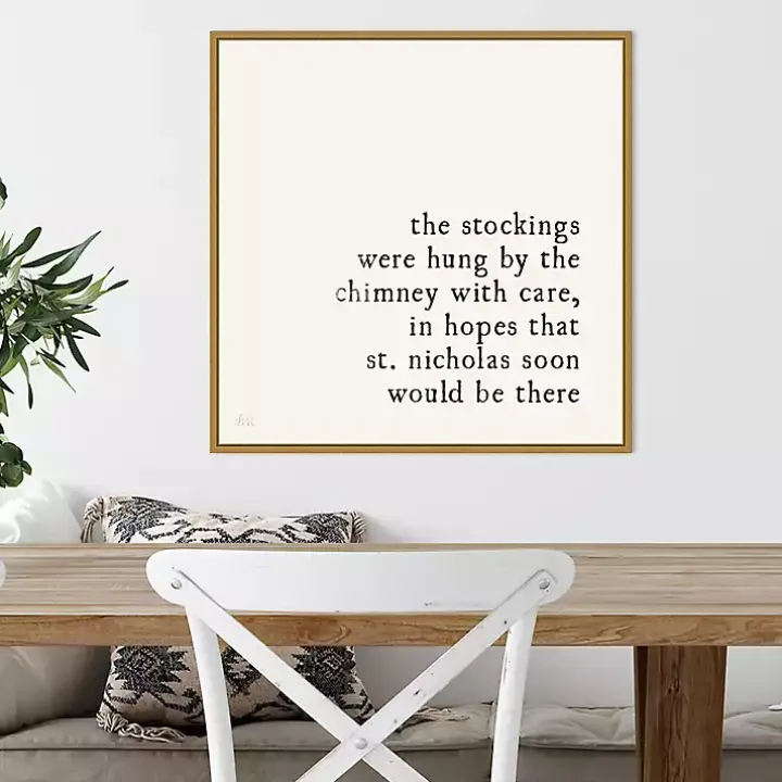 The Stockings Were Hung Framed Canvas Art Print