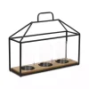 Three Glass Inserts Black Metal Lantern