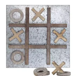 Tic Tac Toe Wood and Metal Magnetic Memo Board