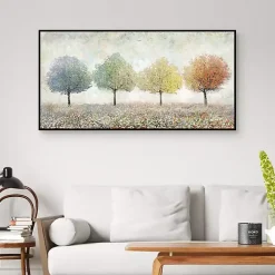 Transitional Trees Framed Canvas Art Print