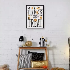 Trick or Treat Framed Canvas Wall Plaque