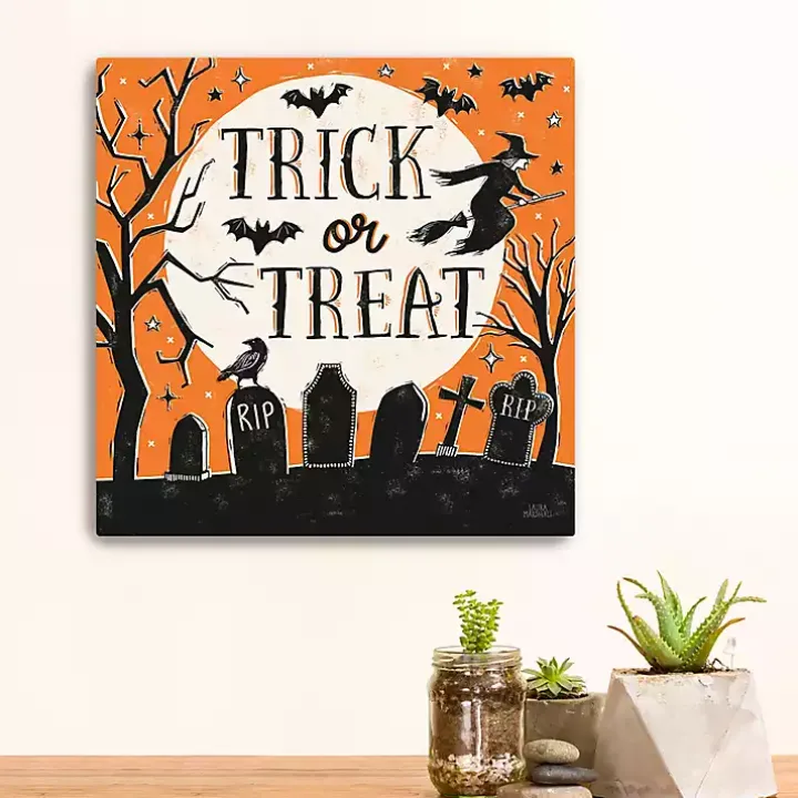 Trick or Treat Graveyard Canvas Art Print