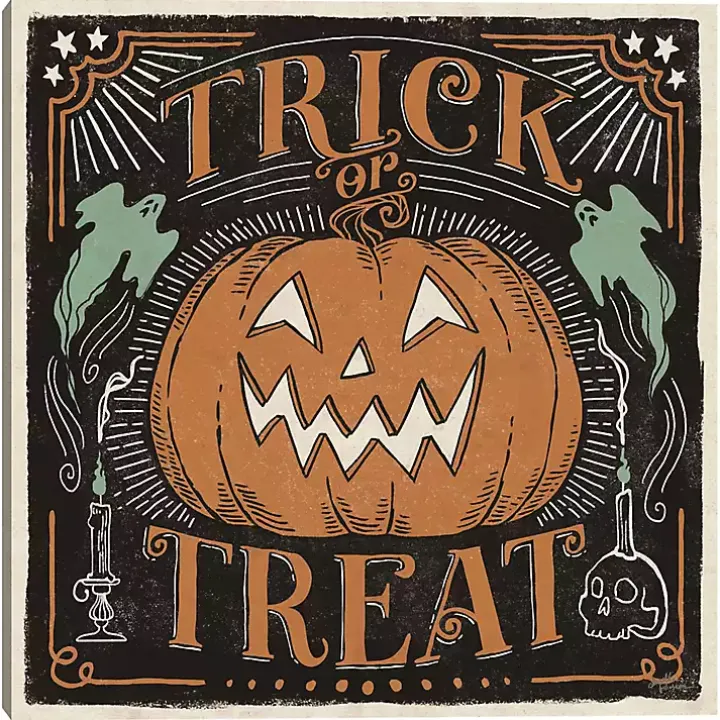 Trick or Treat Jack O' Lantern Canvas Art Print
