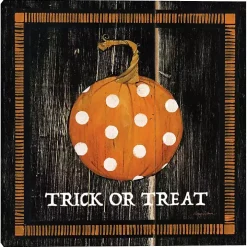 Trick or Treat Polka Dot Pumpkin Canvas Art Print
