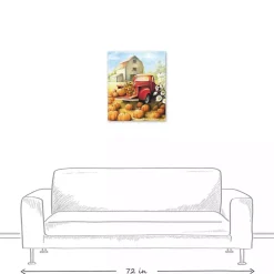 Truck in a Pumpkin Patch Canvas Art Print