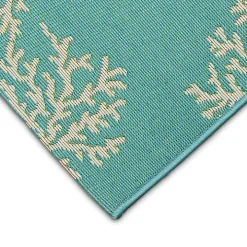 Turquoise Coral Indoor/Outdoor Rug, 2x3