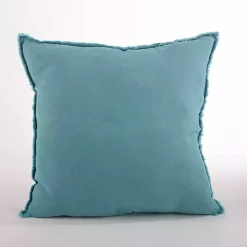 Turquoise Fringed Edge Pillow