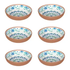 Turquoise Melamine Rio Ceral Bowls, Set of 6