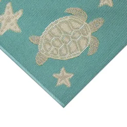 Turquoise Turtles Indoor/Outdoor Rug, 3x4
