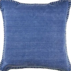 Twilight Blue with Embroidered Edge Pillow, 24 in.