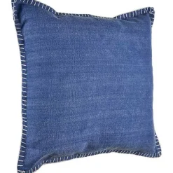 Twilight Blue with Embroidered Edge Pillow, 24 in.