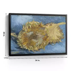 Two Cut Sunflowers Framed Canvas Art Print
