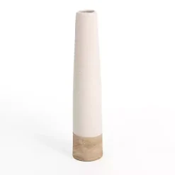 Two Tone Stoneware Floor Vase, 23 in.