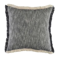 Two-Tone Navy Woven Accent Pillow