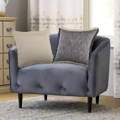 Two-Tone Navy Woven Accent Pillow