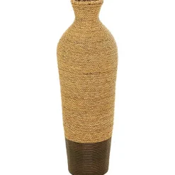 Two-Toned Natural Seagrass Floor Vase, 33 in.