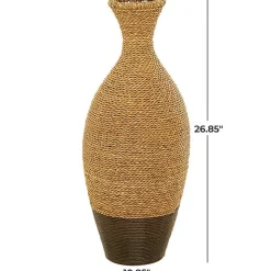 Two-Toned Natural Seagrass Floor Vase, 27 in.