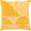 Velvet Yellow Monochrome Shapes Throw Pillow