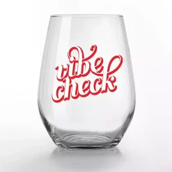 Vibe Check Stemless Wine Glasses, Set of 2