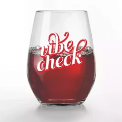 Vibe Check Stemless Wine Glasses, Set of 2