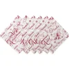 Vintage Christmas Print Napkins, Set of 6
