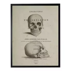 Vintage Skull Framed Halloween Wall Art