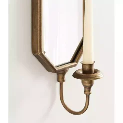 Wardelle Antique Gold Mirrored Taper Candle Sconce