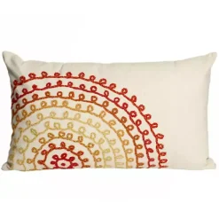 Warm Ivory Lamontage Swirl Outdoor Lumbar Pillow