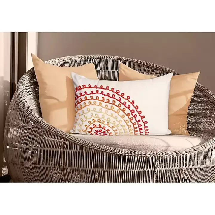 Warm Ivory Lamontage Swirl Outdoor Throw Pillow