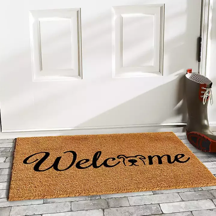 Welcome Dog Coir Doormat