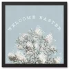 Welcome Easter Hydrangea Framed Canvas Art Print