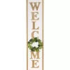 Welcome Eucalyptus Wreath White Porch Board