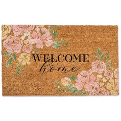 Welcome Home Pink Floral Doormat