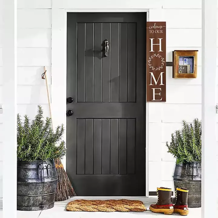 Welcome to Our Home Wreath Two-Sided Porch Board