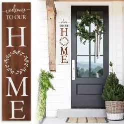 Welcome to Our Home Wreath Two-Sided Porch Board