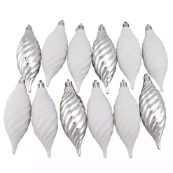 White & Silver Shatterproof Christmas Ornament Set