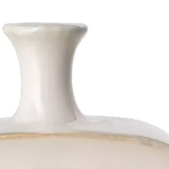 White & Turquoise Ceramic Cut-Out Vase, 18 in.