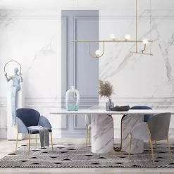 White & Turquoise Ceramic Cut-Out Vase, 18 in.