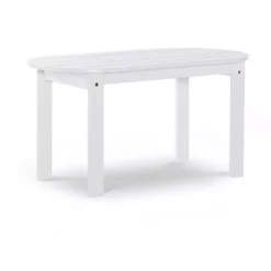 White Acacia Wood Oval Adirondack Coffee Table