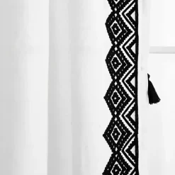 White and Black Diamond Curtain Panel, 84 in.