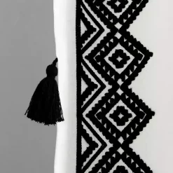 White and Black Diamond Curtain Panel, 84 in.