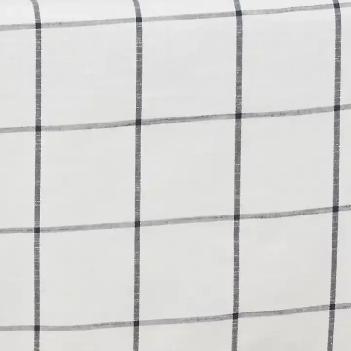 White and Black Plaid Cotton Napkins, Set of 4