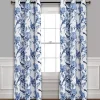 White and Blue Grommet Curtain Panel Set, 84 in.