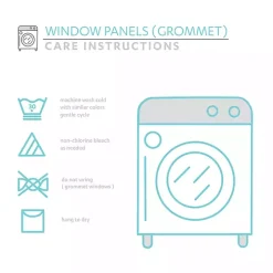 White and Blue Grommet Curtain Panel Set, 84 in.