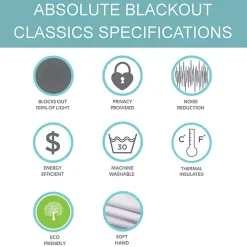 White and Blue Grommet Curtain Panel Set, 84 in.