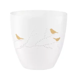 White and Gold Bird Medium Tealight Candle Holder