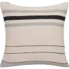 White and Gray Striped Pillow