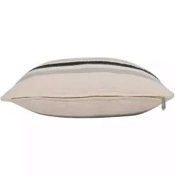 White and Gray Striped Pillow