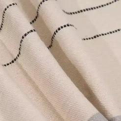 White and Gray Striped Pillow