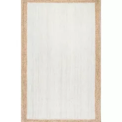 White and Natural Corsica Area Rug, 5x8